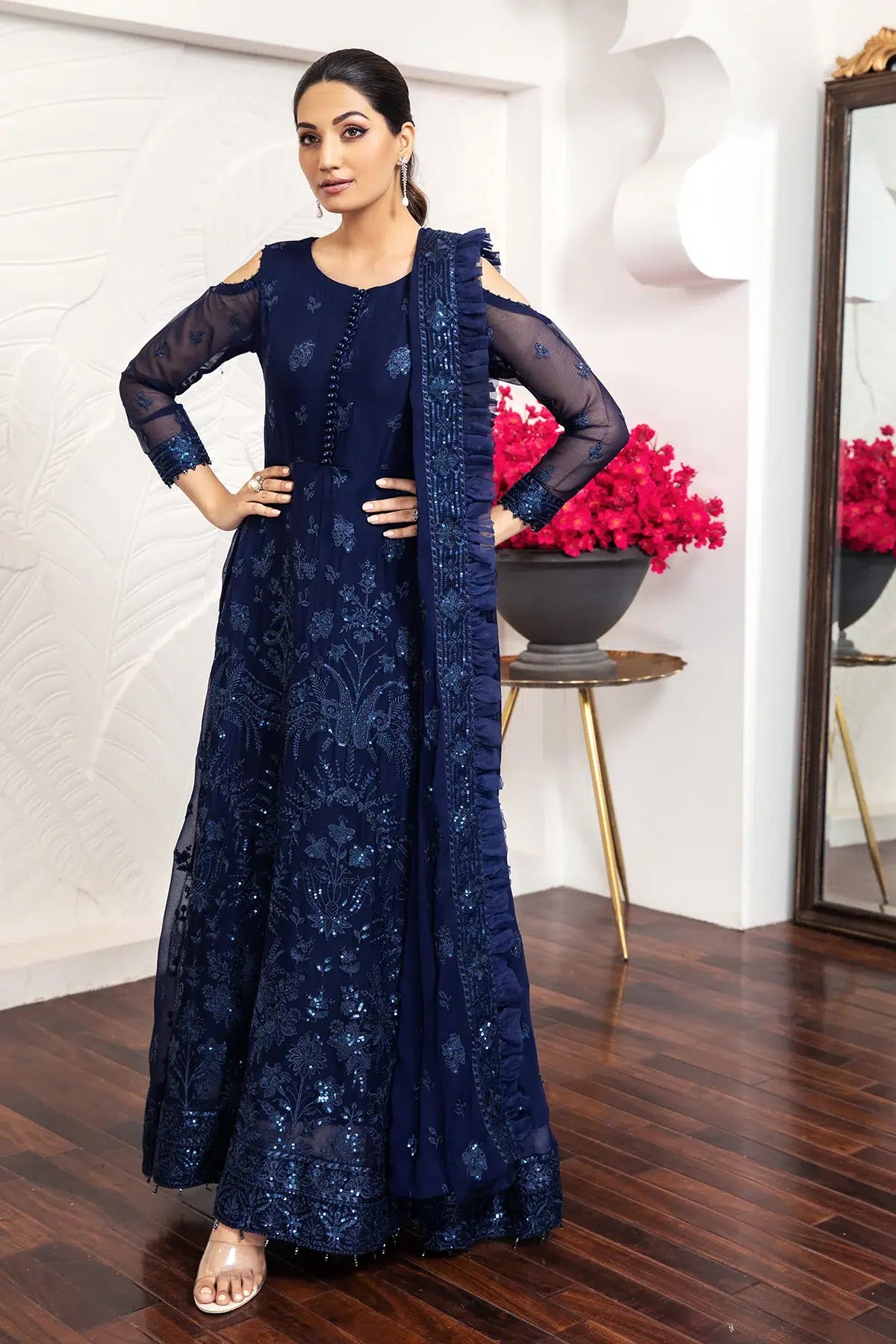 Alizeh | Formals Collection | Glace Blue by Designer Alizeh - House of Maryam - Pakistani Designer Ethnic Wear in {{ shop.shopifyCountryName }}