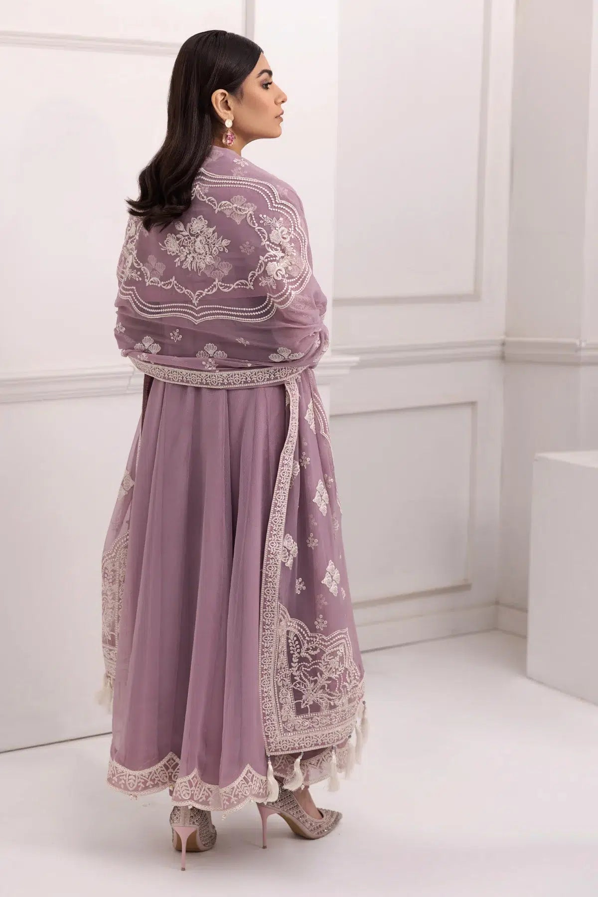 Alizeh | Formals Collection | Lilac Dress 3 piece - RTW1006 by Designer Alizeh - House of Maryam - Pakistani Designer Ethnic Wear in {{ shop.shopifyCountryName }}