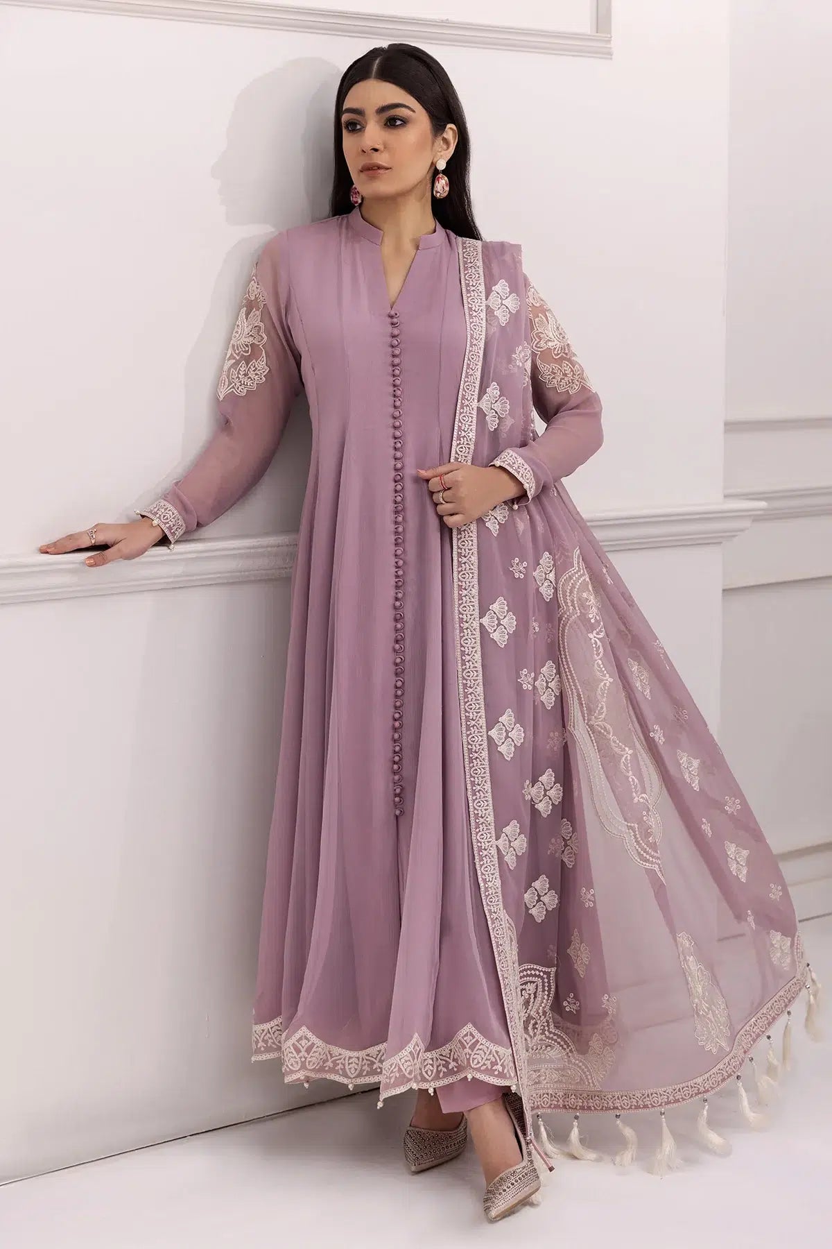 Alizeh | Formals Collection | Lilac Dress 3 piece - RTW1006 by Designer Alizeh - House of Maryam - Pakistani Designer Ethnic Wear in {{ shop.shopifyCountryName }}