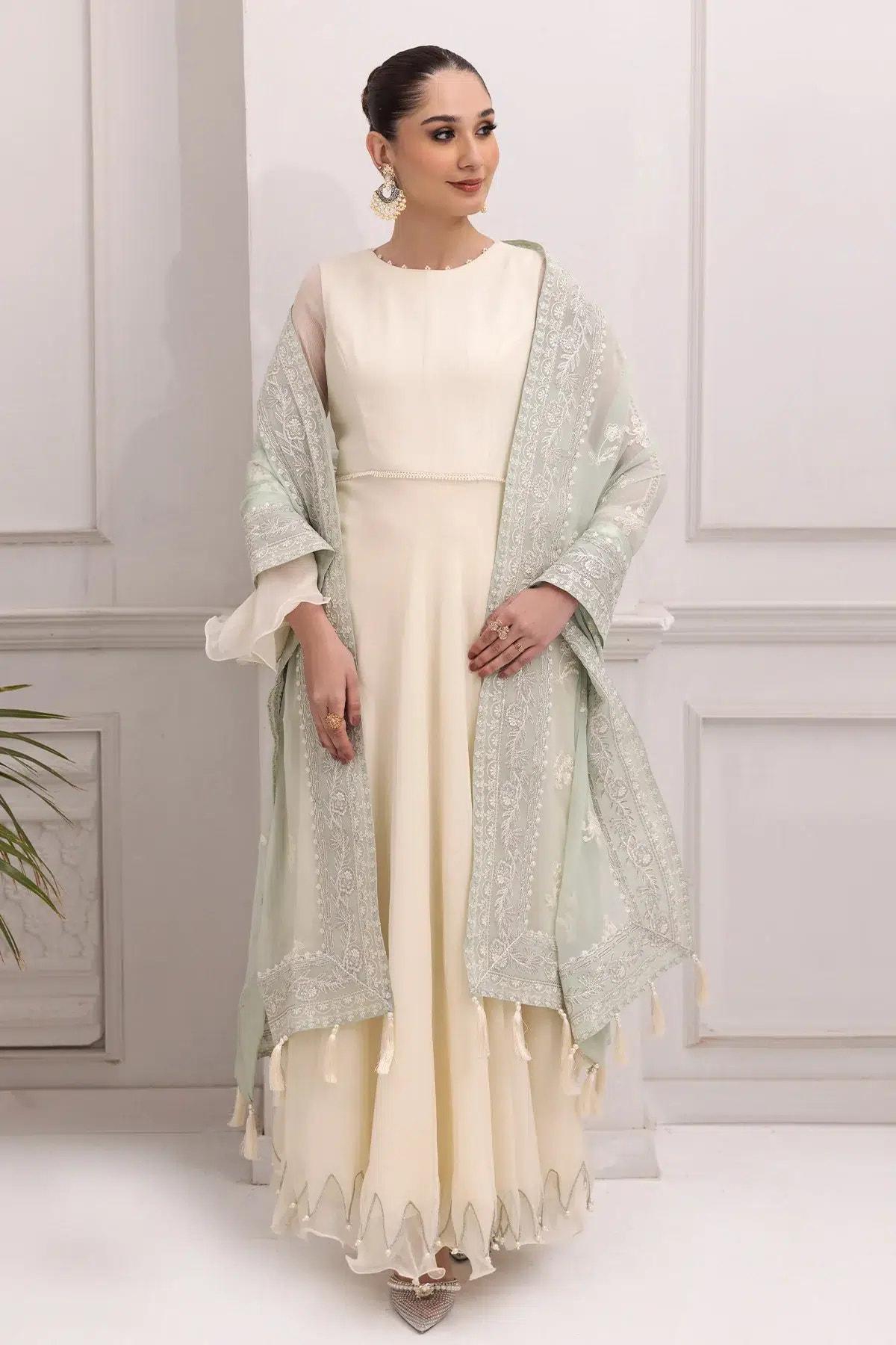 Alizeh | Formals Collection | Off White Dress 3 piece - RTW1007 -  Alizeh Formal - Original Designer Dress - House of Maryam
