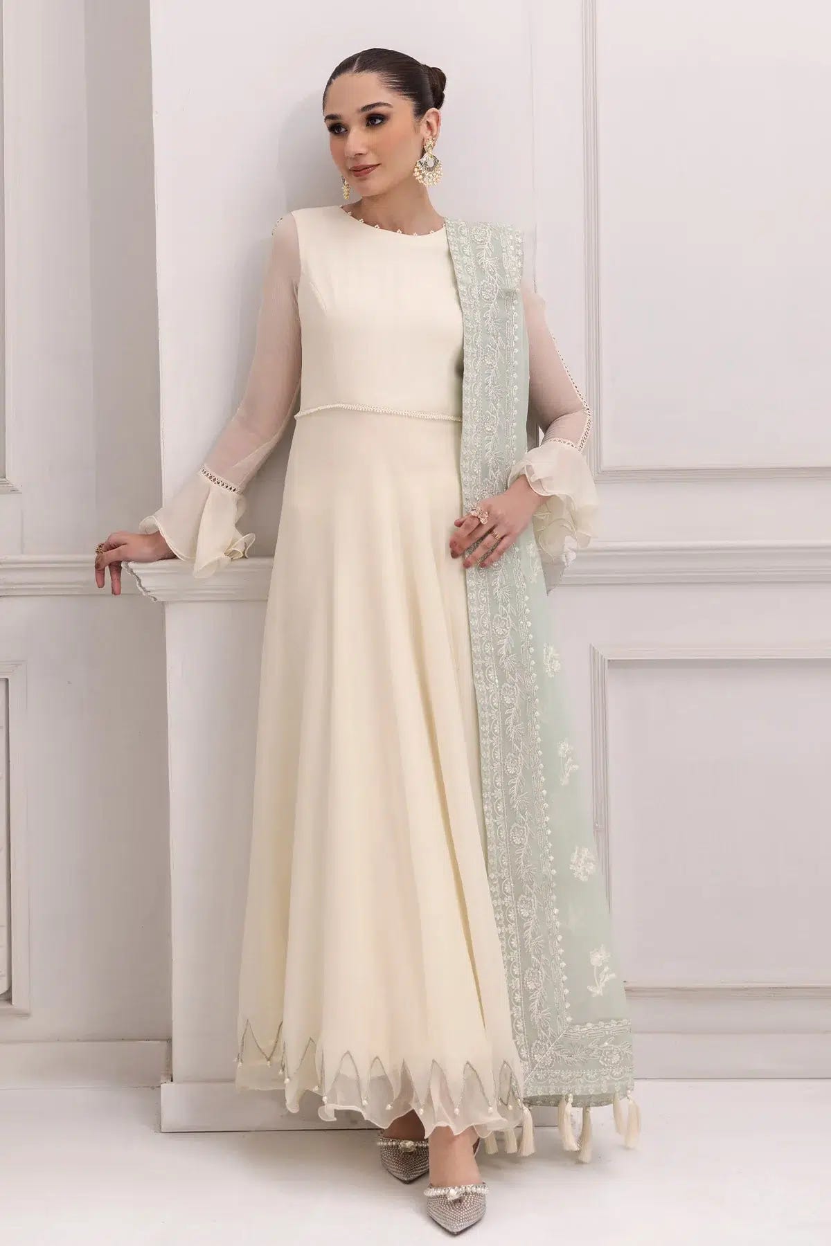 Alizeh | Formals Collection | Off White Dress 3 piece - RTW1007 -  Alizeh Formal - Original Designer Dress - House of Maryam