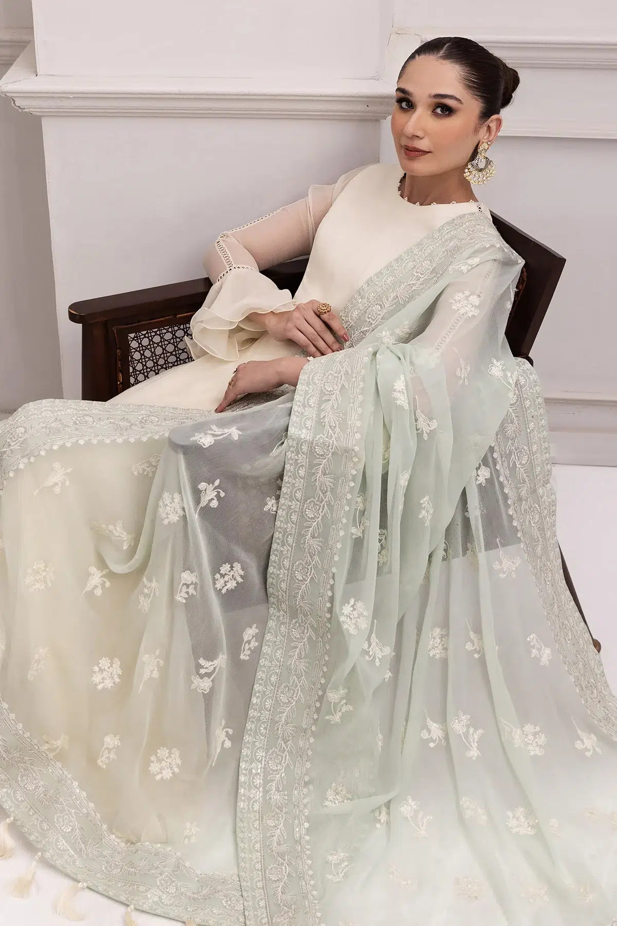 Alizeh | Formals Collection | Off White Dress 3 piece - RTW1007 -  Alizeh Formal - Original Designer Dress - House of Maryam