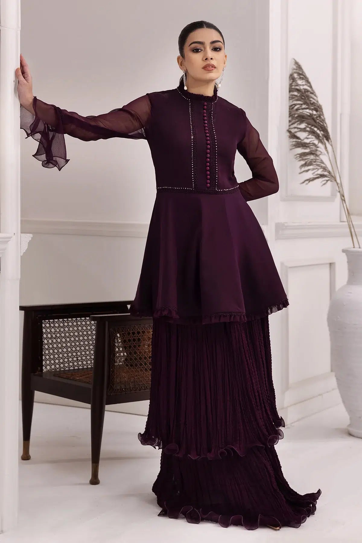 Alizeh | Formals Collection | Purple Frock 2 piece - RTW1001 -  Alizeh Formal - Original Designer Dress - House of Maryam