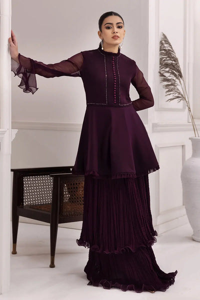 Alizeh | Formals Collection | Purple Frock 2 piece - RTW1001 -  Alizeh Formal - Original Designer Dress - House of Maryam