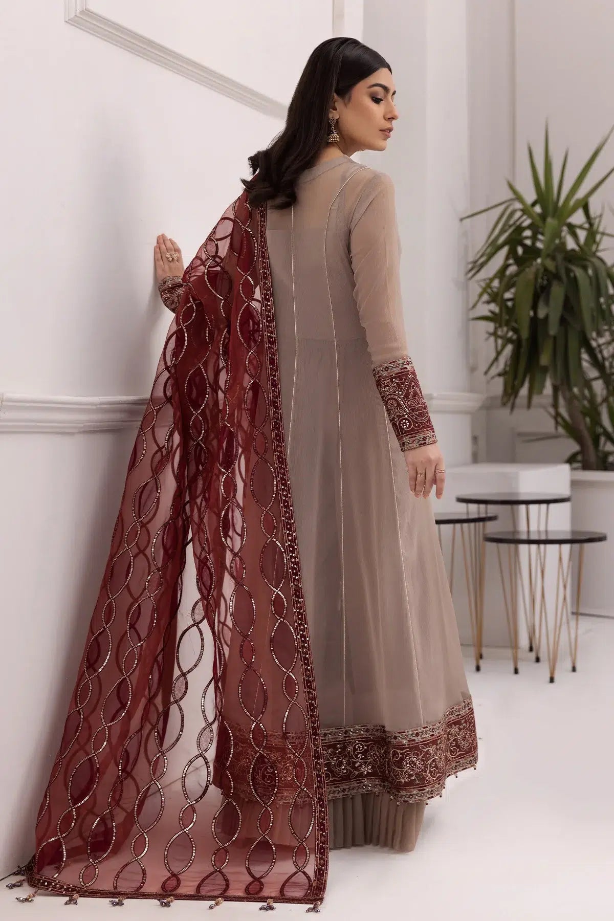 Alizeh | Formals Collection | Beige Dress 3 piece - RTW1010