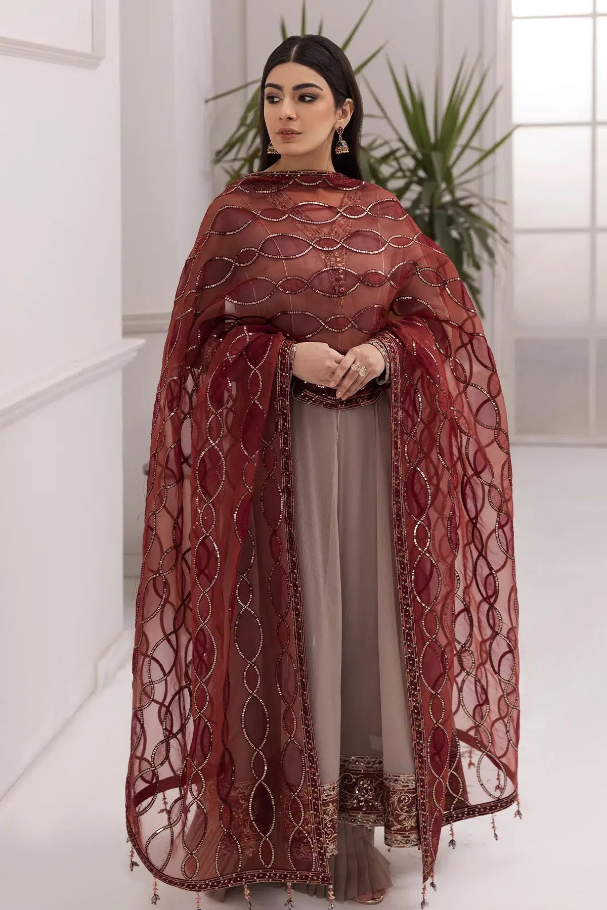 Alizeh | Formals Collection | Beige Dress 3 piece - RTW1010 -  Alizeh Formal - Original Designer Dress - House of Maryam