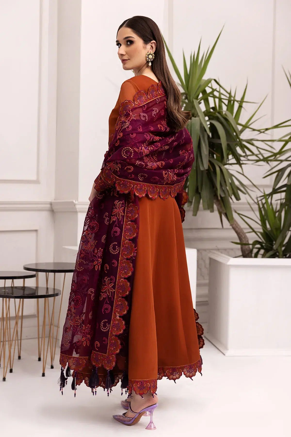 Alizeh | Formals Collection | Rust Dress 3 piece - RTW1011 -  Alizeh Formal - Original Designer Dress - House of Maryam