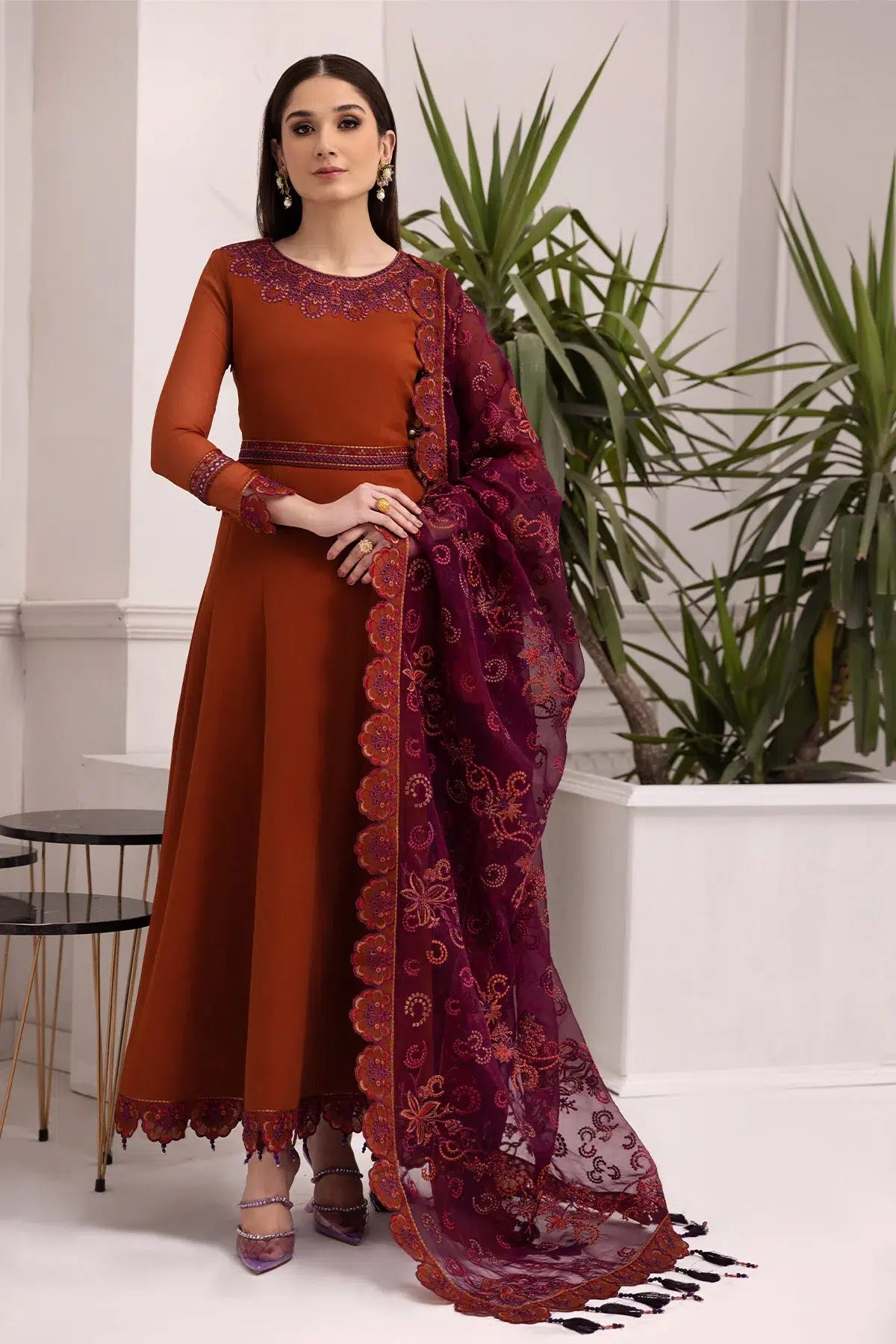 Alizeh | Formals Collection | Rust Dress 3 piece - RTW1011 -  Alizeh Formal - Original Designer Dress - House of Maryam