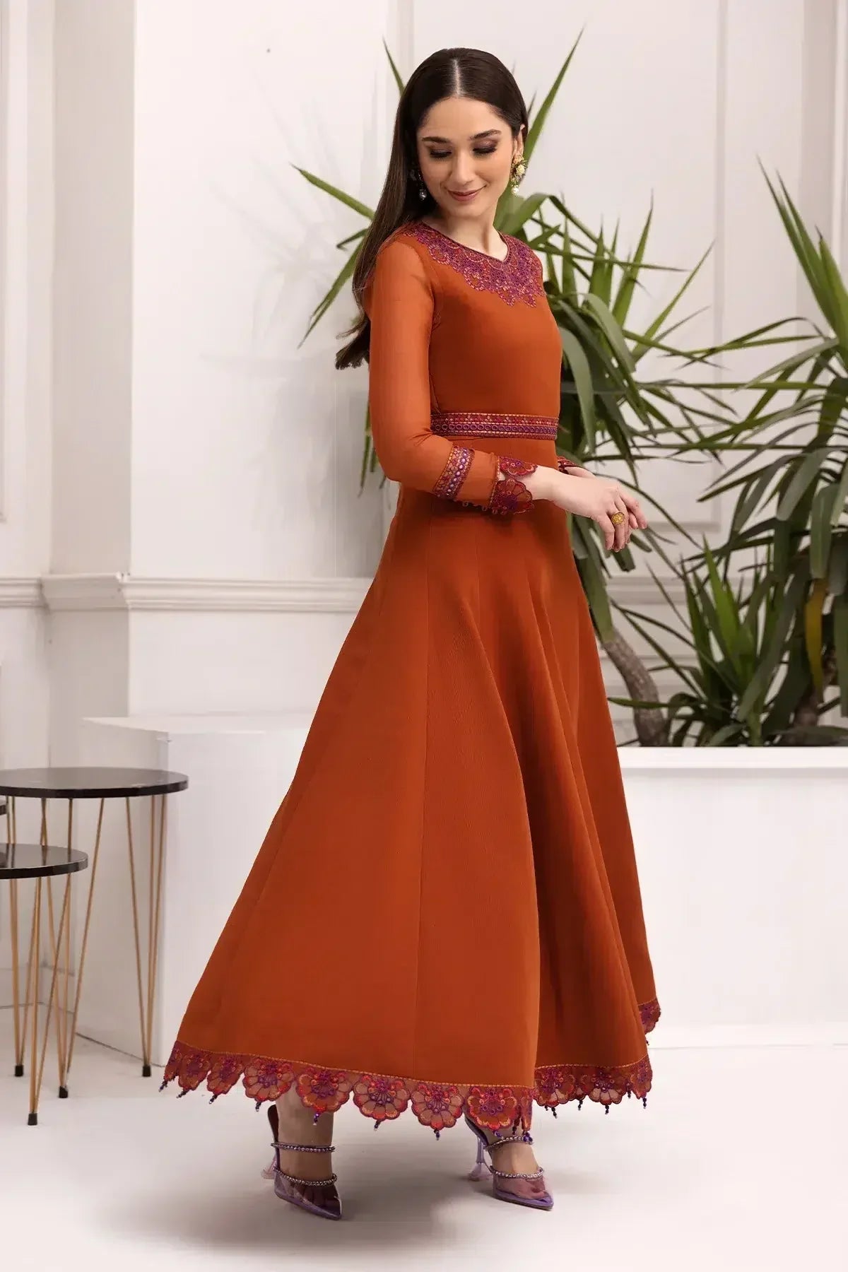 Alizeh | Formals Collection | Rust Dress 3 piece - RTW1011 -  Alizeh Formal - Original Designer Dress - House of Maryam