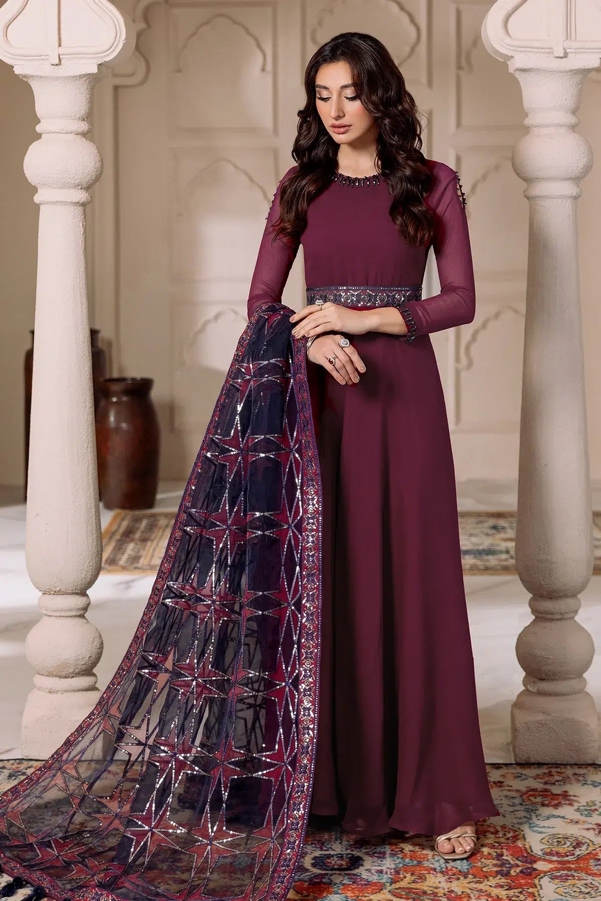 Alizeh | Formals Collection | Magenta 3 piece - RTW1013 by Designer Alizeh - House of Maryam - Pakistani Designer Ethnic Wear in {{ shop.shopifyCountryName }}