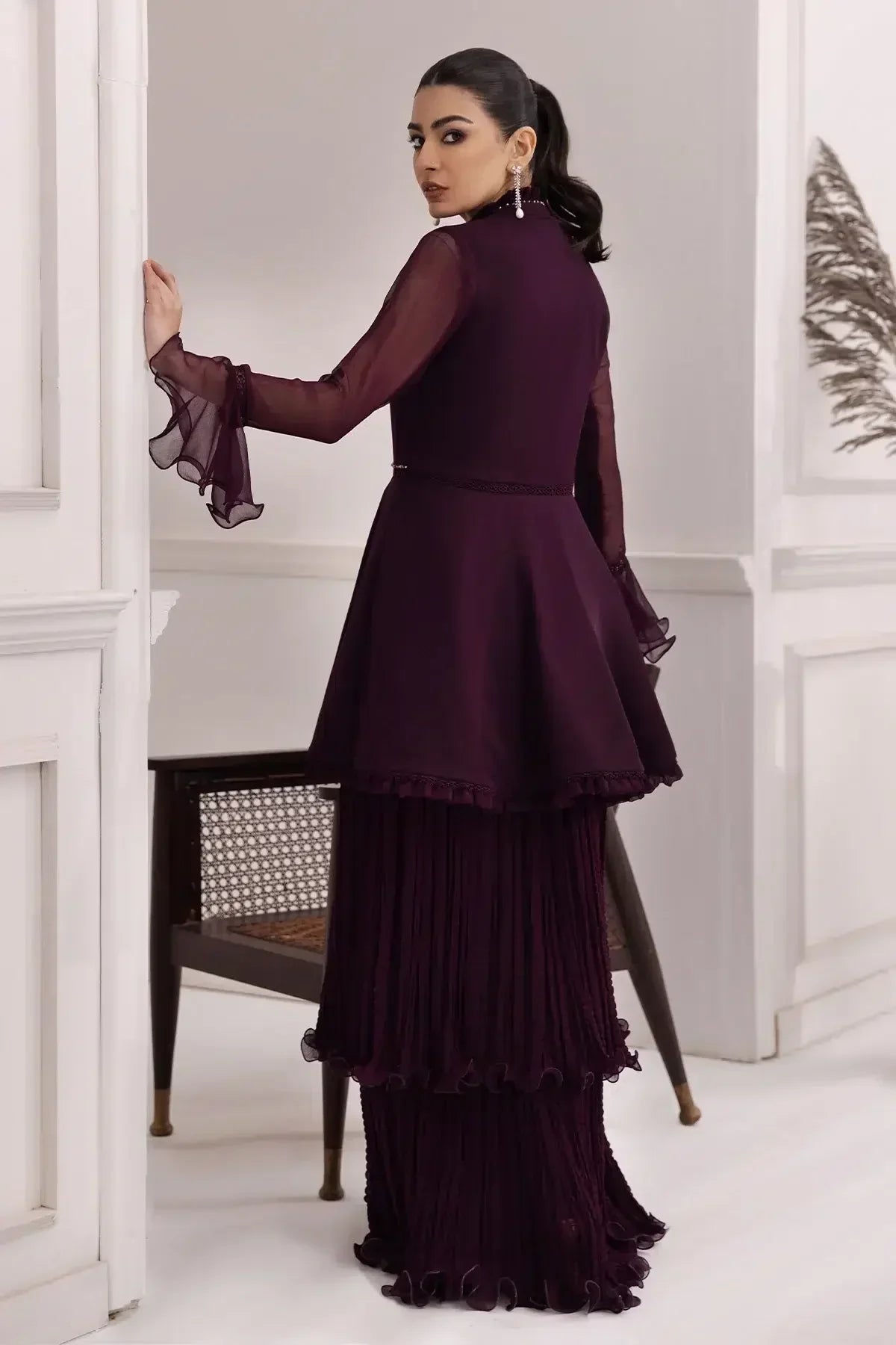 Alizeh | Formals Collection | Purple Frock 2 piece - RTW1001 -  Alizeh Formal - Original Designer Dress - House of Maryam