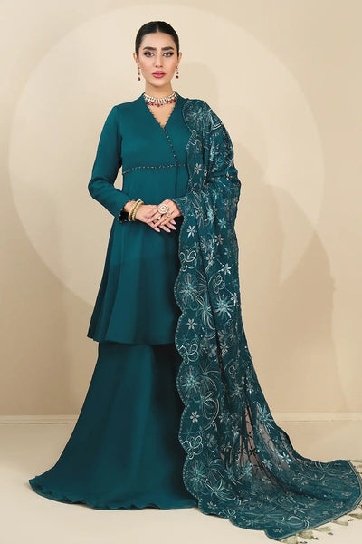 Alizeh | Formals Collection | Sea Green Peplum 3 piece - RTW1015 -  Alizeh Formal - Original Designer Dress - House of Maryam