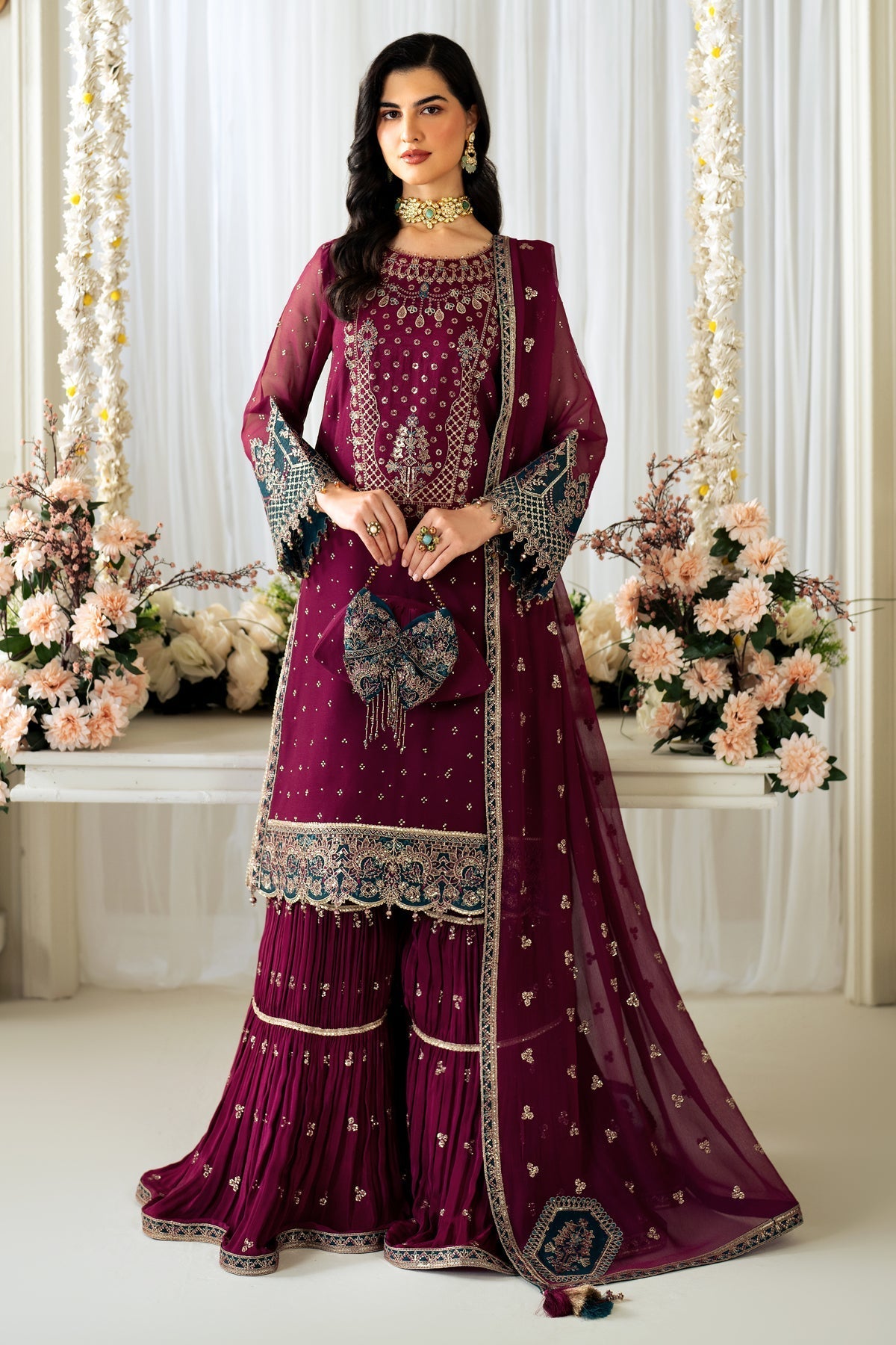 Alizeh | Selene Luxury Chiffon Collection 25 | AF-PS-8001-Rosie -  Alizeh Ladies Clothes - Original Designer Dress - House of Maryam