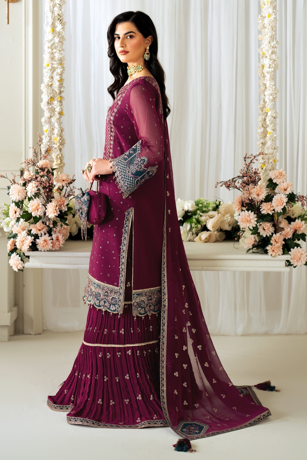 Alizeh | Selene Luxury Chiffon Collection 25 | AF-PS-8001-Rosie -  Alizeh Ladies Clothes - Original Designer Dress - House of Maryam