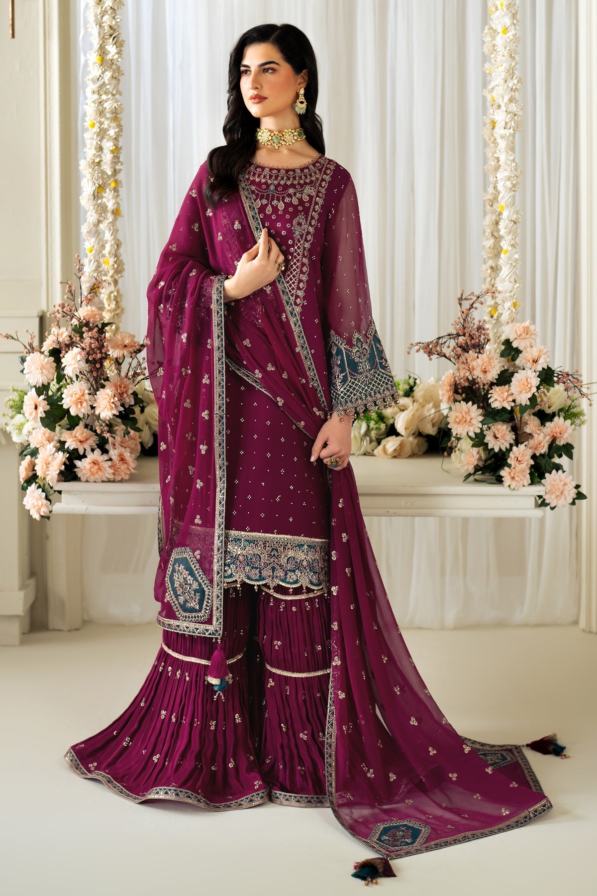 Alizeh | Selene Luxury Chiffon Collection 25 | AF-PS-8001-Rosie -  Alizeh Ladies Clothes - Original Designer Dress - House of Maryam