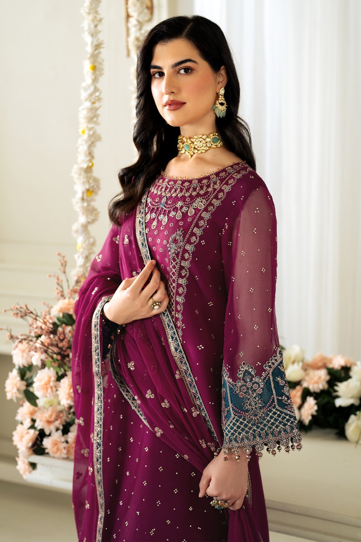 Alizeh | Selene Luxury Chiffon Collection 25 | AF-PS-8001-Rosie -  Alizeh Ladies Clothes - Original Designer Dress - House of Maryam