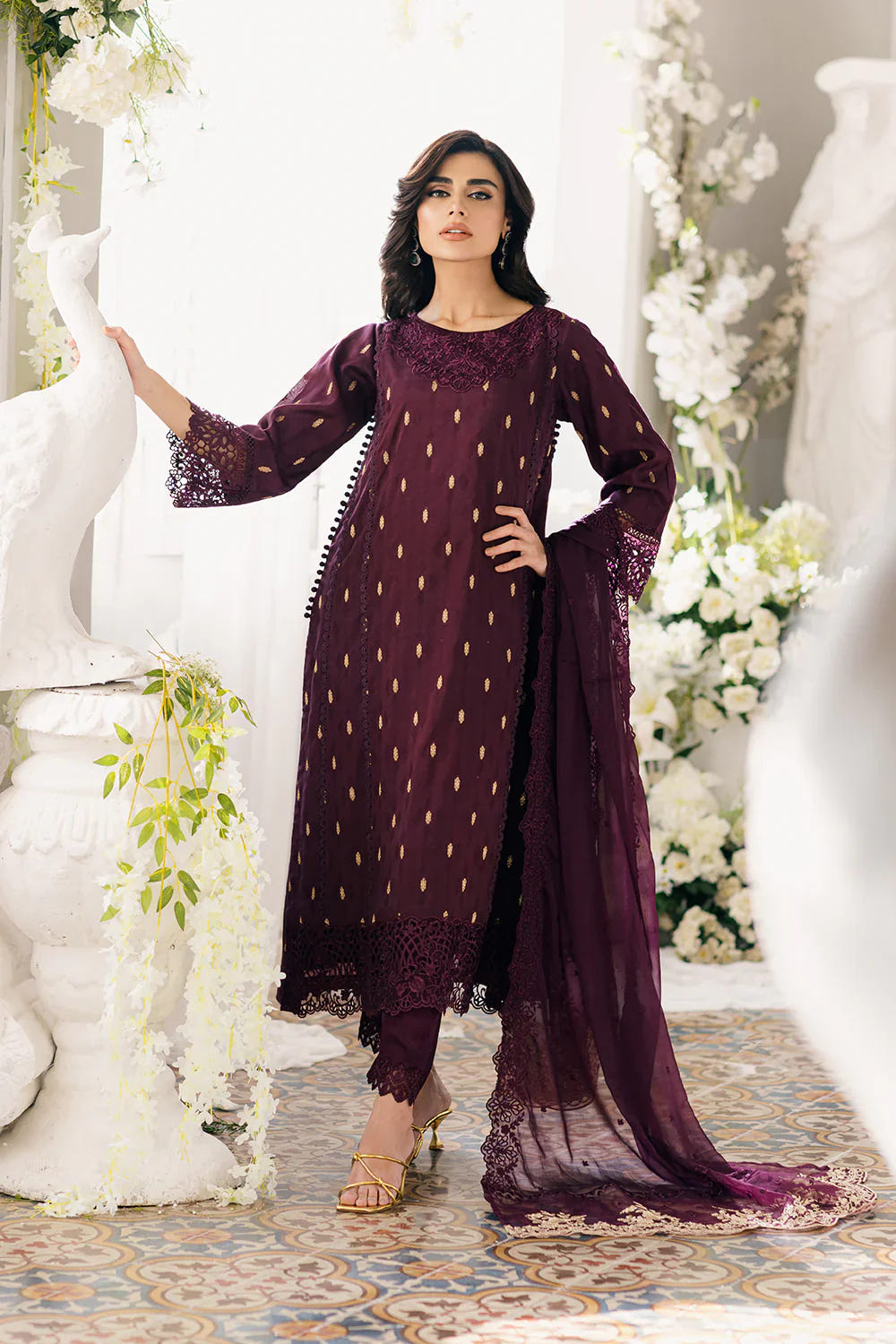 Azure | Ensembles Embroidered Formals | Almandine -  Azure Formal - Original Designer Dress - House of Maryam
