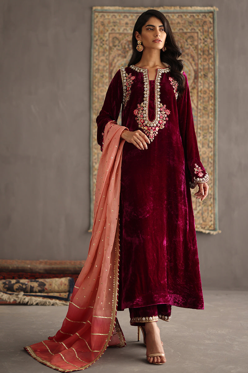 Sana Abbas | Velvet Formals | AMETHYST -  Sana Abbas Ladies Clothes - Original Designer Dress - House of Maryam