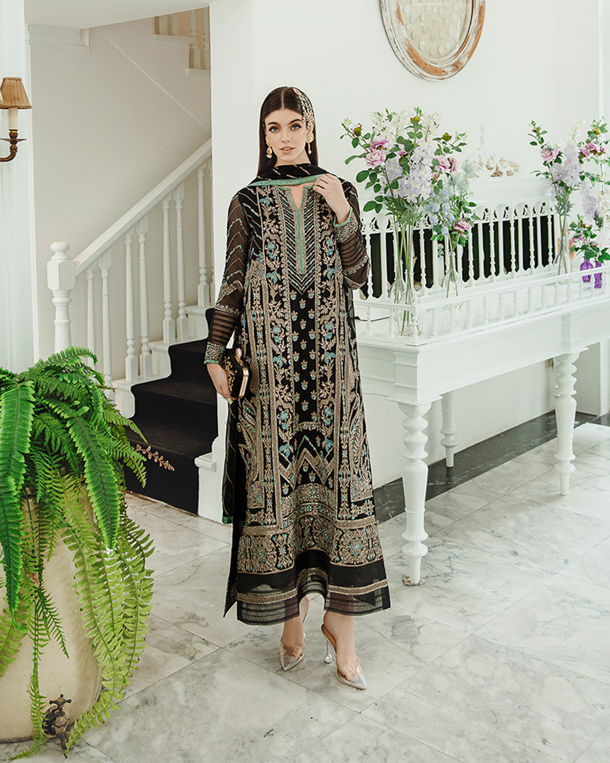 Maryum n Maria | Freesia Ariya Formals |  SW23-507 - Black - Iman -  Maryam N Maria Formal - Original Designer Dress - House of Maryam