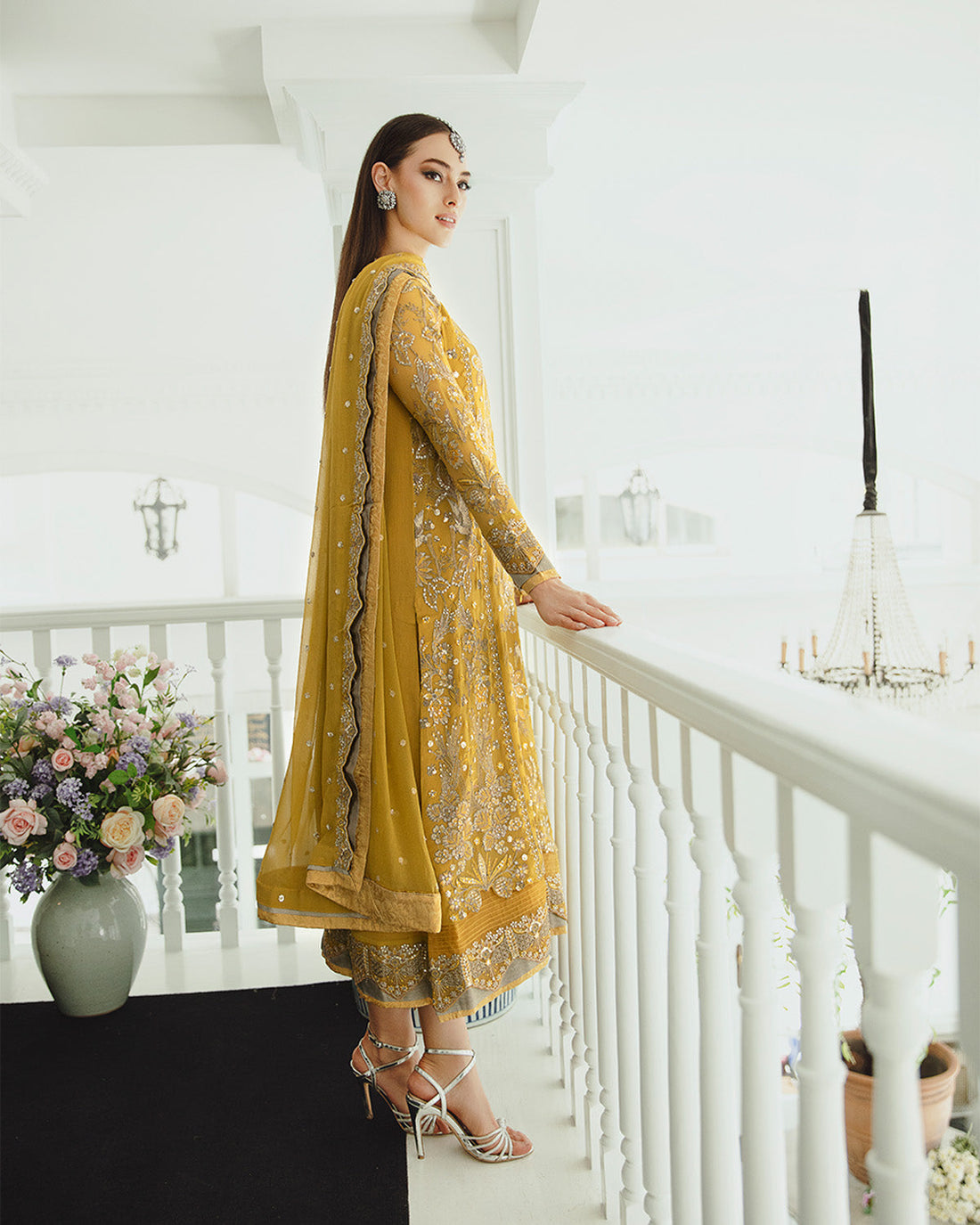 Maryum n Maria | Freesia Ariya Formals | SW23-510 - Ocher - Laleh by Designer Maryam N Maria - House of Maryam - Pakistani Designer Ethnic Wear in {{ shop.shopifyCountryName }}