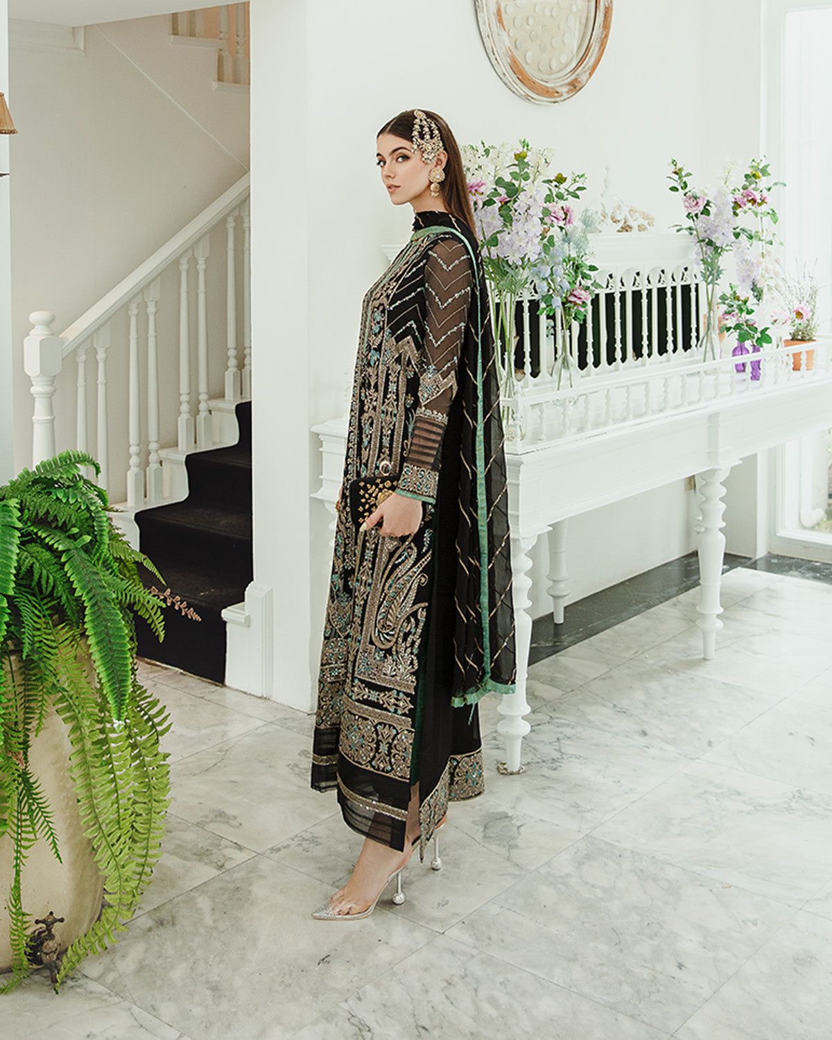 Maryum n Maria | Freesia Ariya Formals | SW23-507 - Black - Iman by Designer Maryam N Maria - House of Maryam - Pakistani Designer Ethnic Wear in {{ shop.shopifyCountryName }}