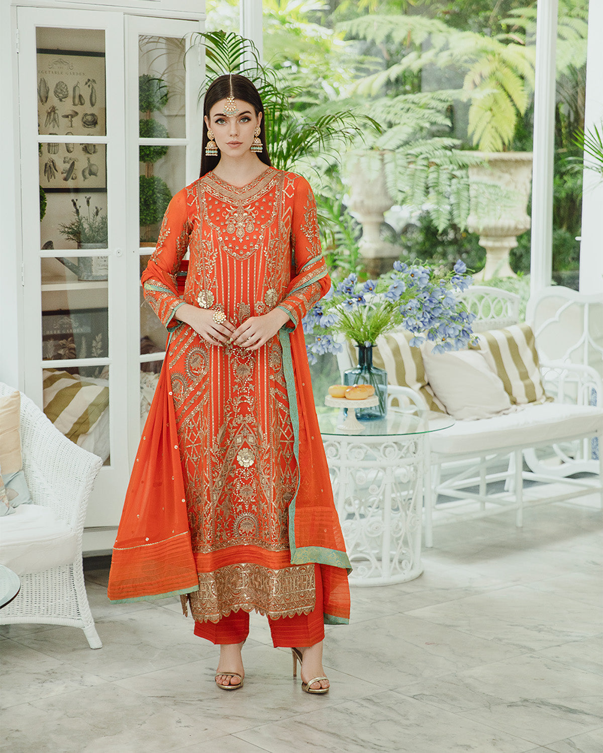 Maryum n Maria | Freesia Ariya Formals | SW23-509 - Tiger Orange - Mina