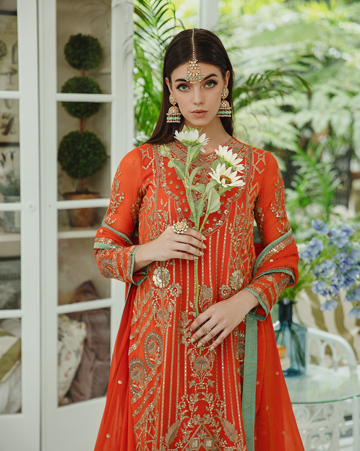 Maryum n Maria | Freesia Ariya Formals | SW23-509 - Tiger Orange - Mina by Designer Maryam N Maria - House of Maryam - Pakistani Designer Ethnic Wear in {{ shop.shopifyCountryName }}