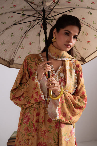 Cross Stitch | Khaddar Linen 25 | MUSTARD ORCHID