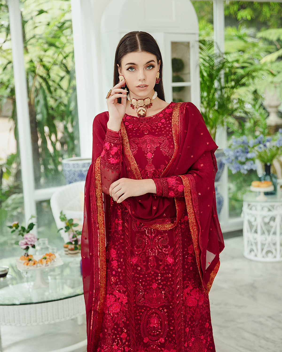 Maryum n Maria | Freesia Ariya Formals | SW23-506 - Crimson - Shadi