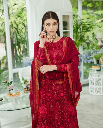Maryum n Maria | Freesia Ariya Formals | SW23-506 - Crimson - Shadi -  Maryam N Maria Formal - Original Designer Dress - House of Maryam