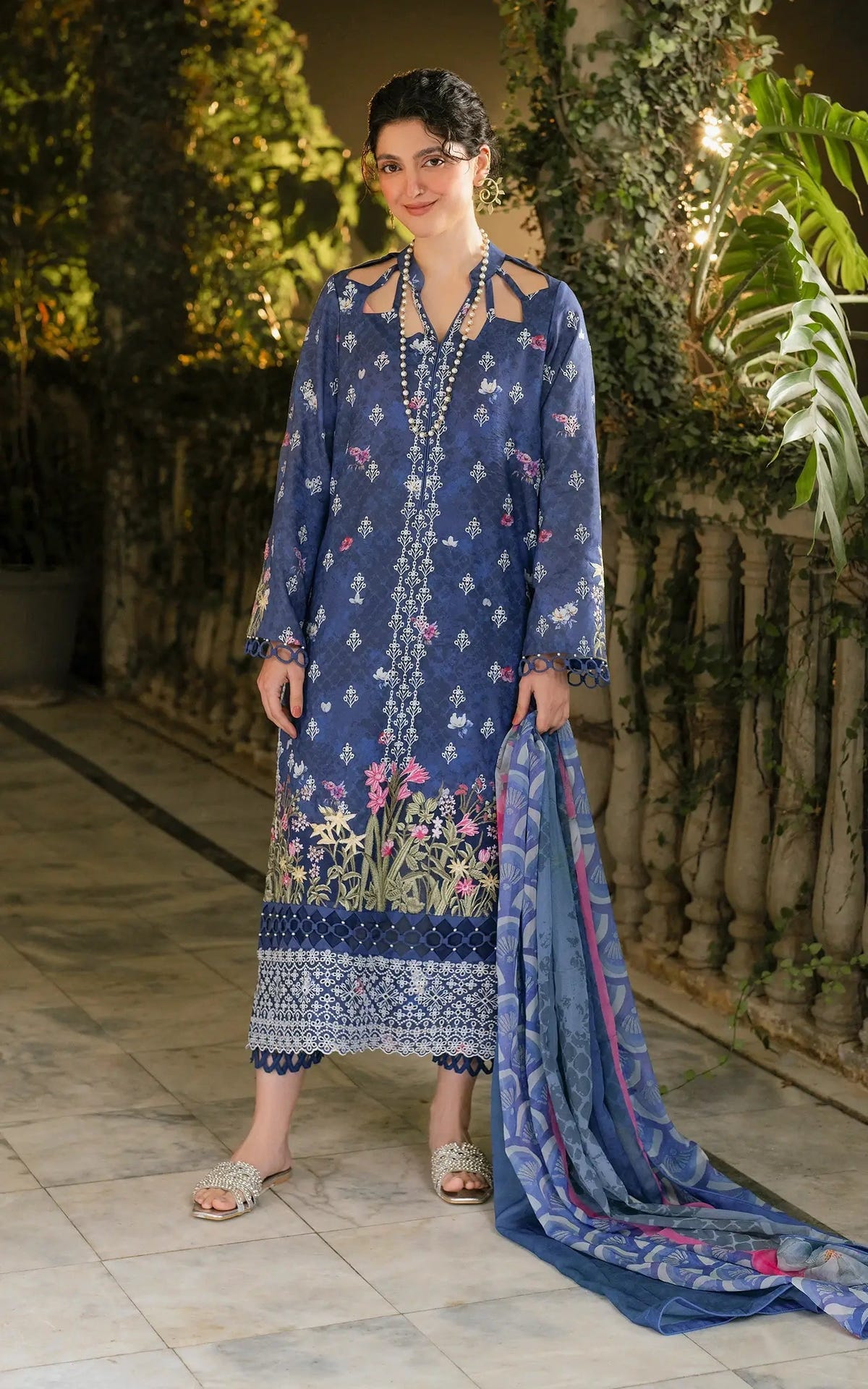 Asifa and Nabeel | Gulkari Summer 25 | Azure Whisper (GKL-05) -  Asifa and Nabeel Ladies Clothes - Original Designer Dress - House of Maryam
