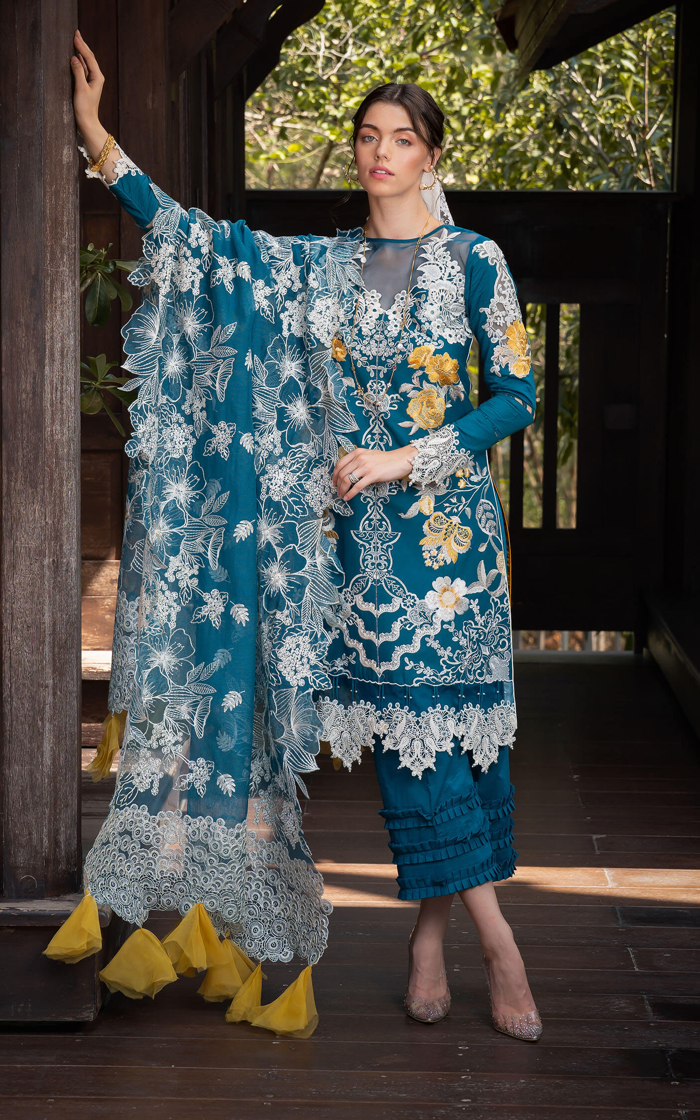 Asifa and Nabeel | Rosemary Ruffles 24 | Flora by Designer Asifa and Nabeel - House of Maryam - Pakistani Designer Ethnic Wear in {{ shop.shopifyCountryName }}