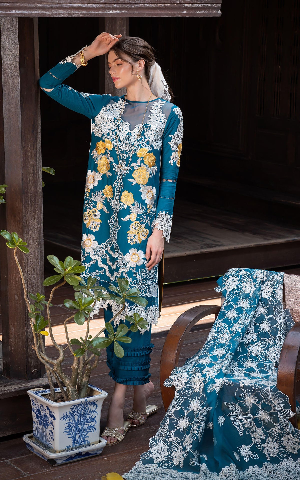 Asifa and Nabeel | Rosemary Ruffles 24 | Flora -  Asifa and Nabeel Luxury - Original Designer Dress - House of Maryam