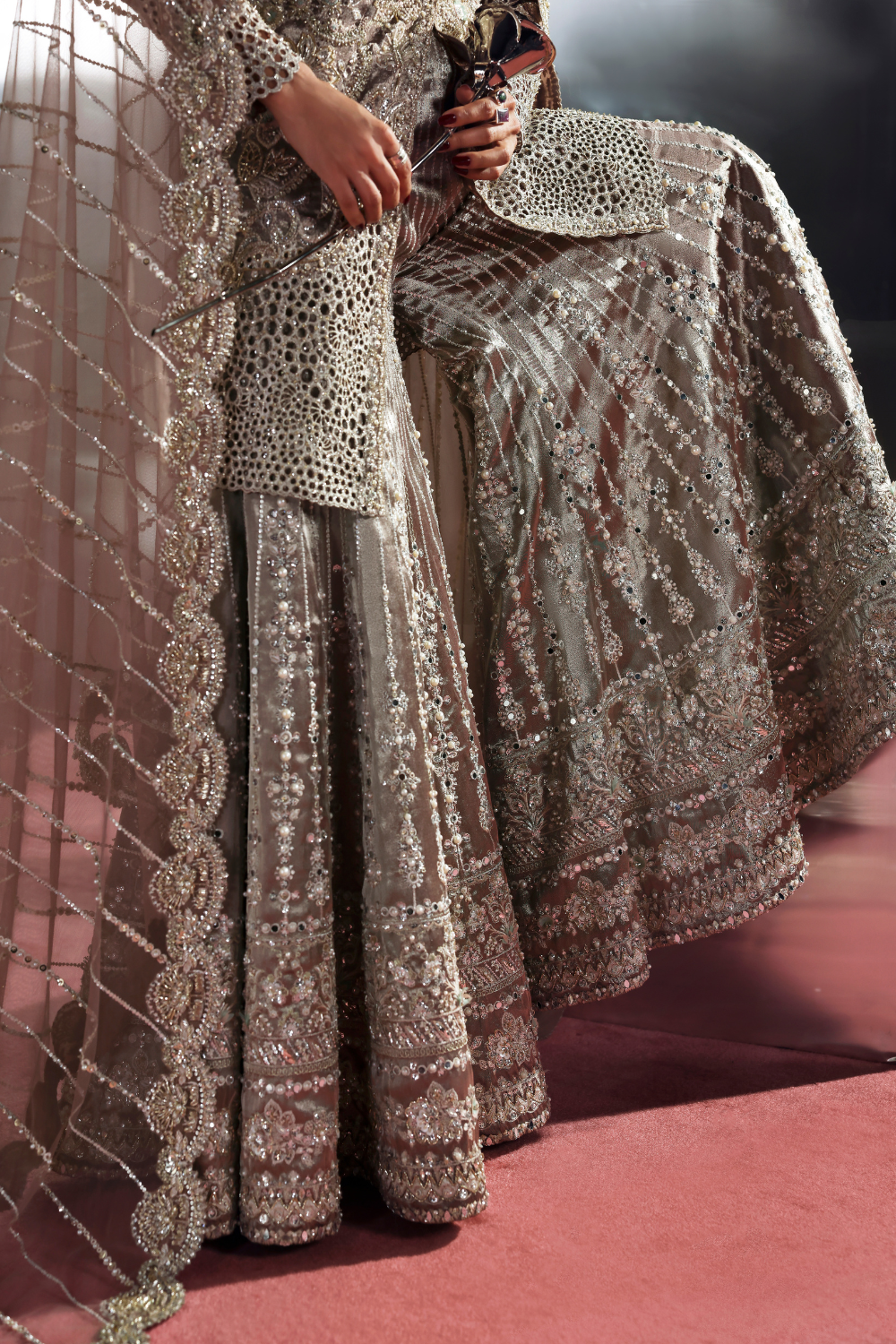 Soraya Astrell gunmetal tissue jacket and sharara, photo 6