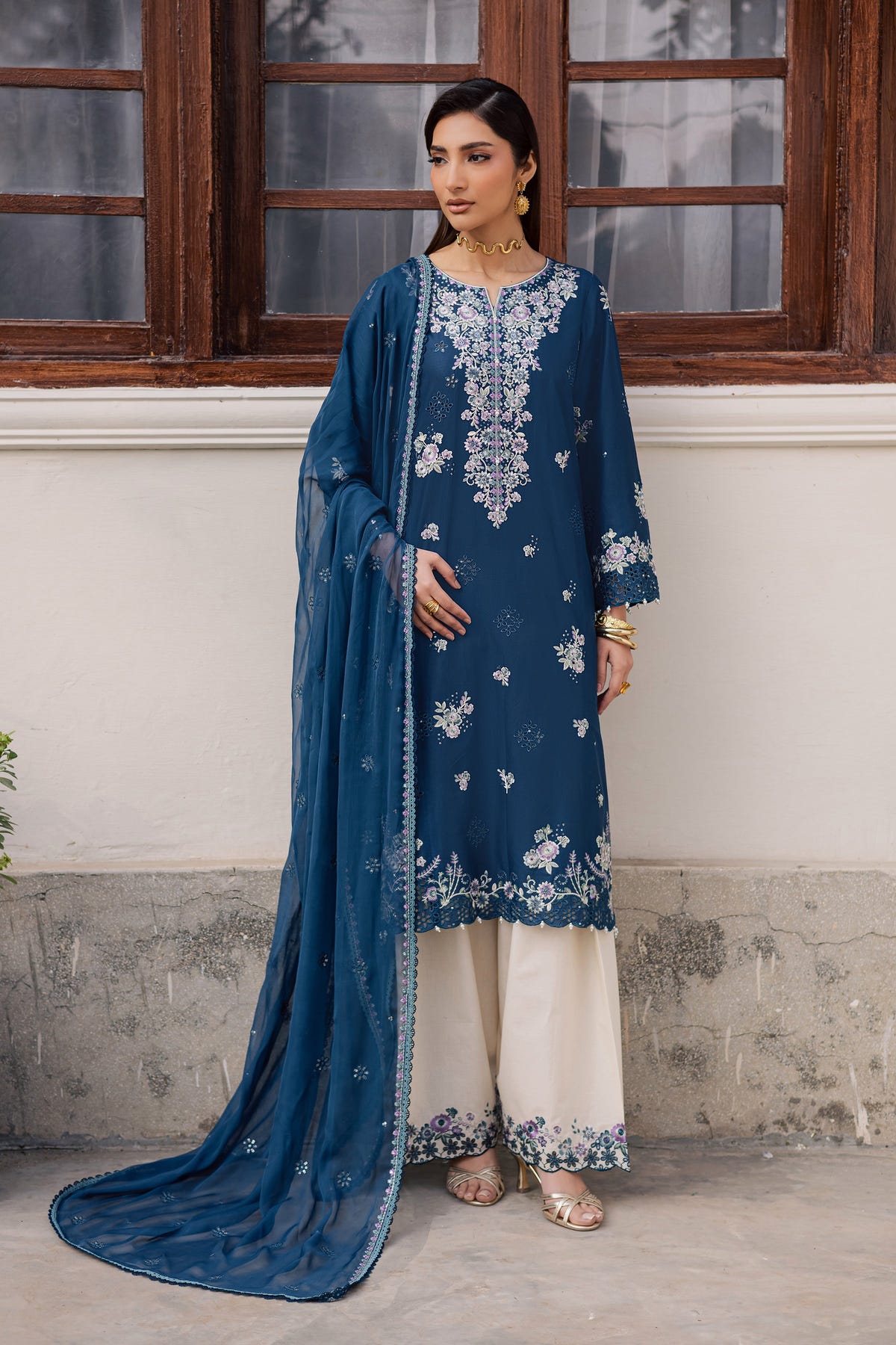 Batik | Feyre Luxury Lawn Eid Edit 26' | Azraaq 3Pc