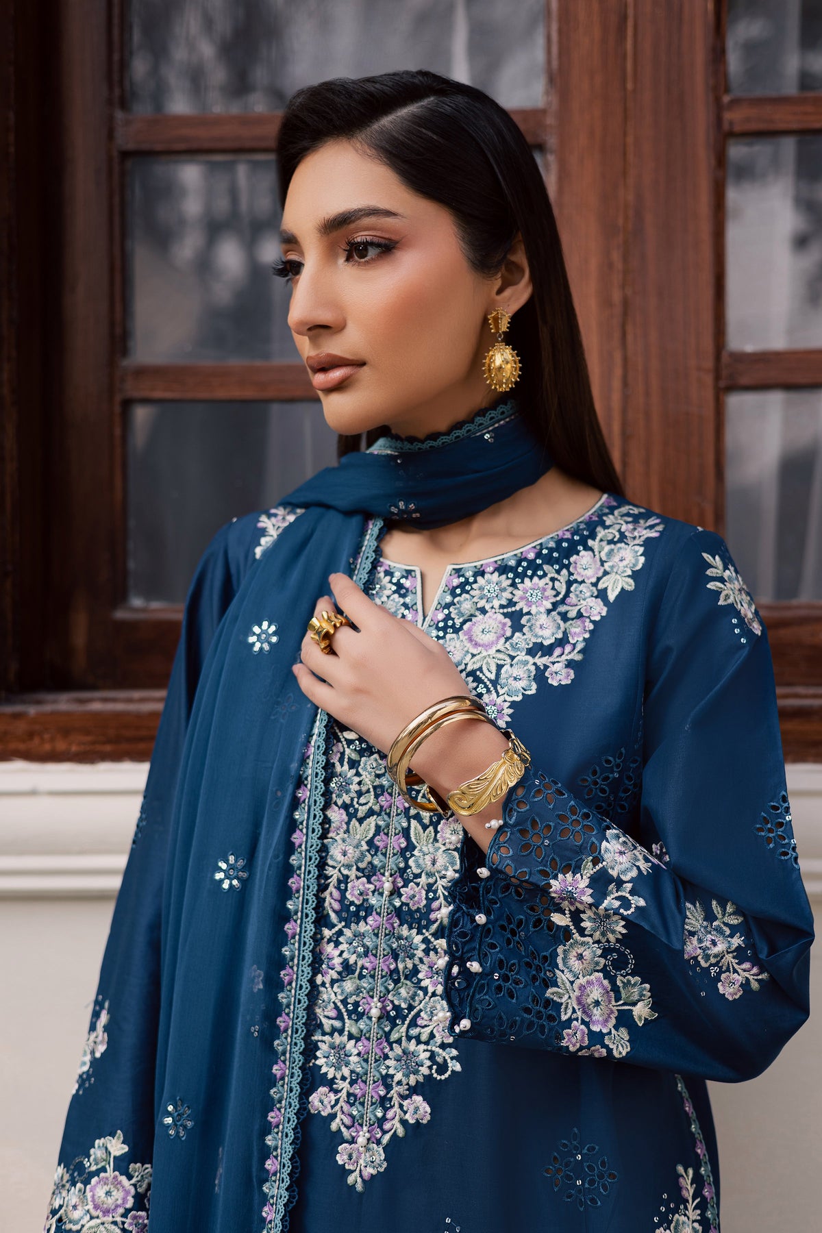 Batik | Feyre Luxury Lawn Eid Edit 26' | Azraaq 3Pc-2