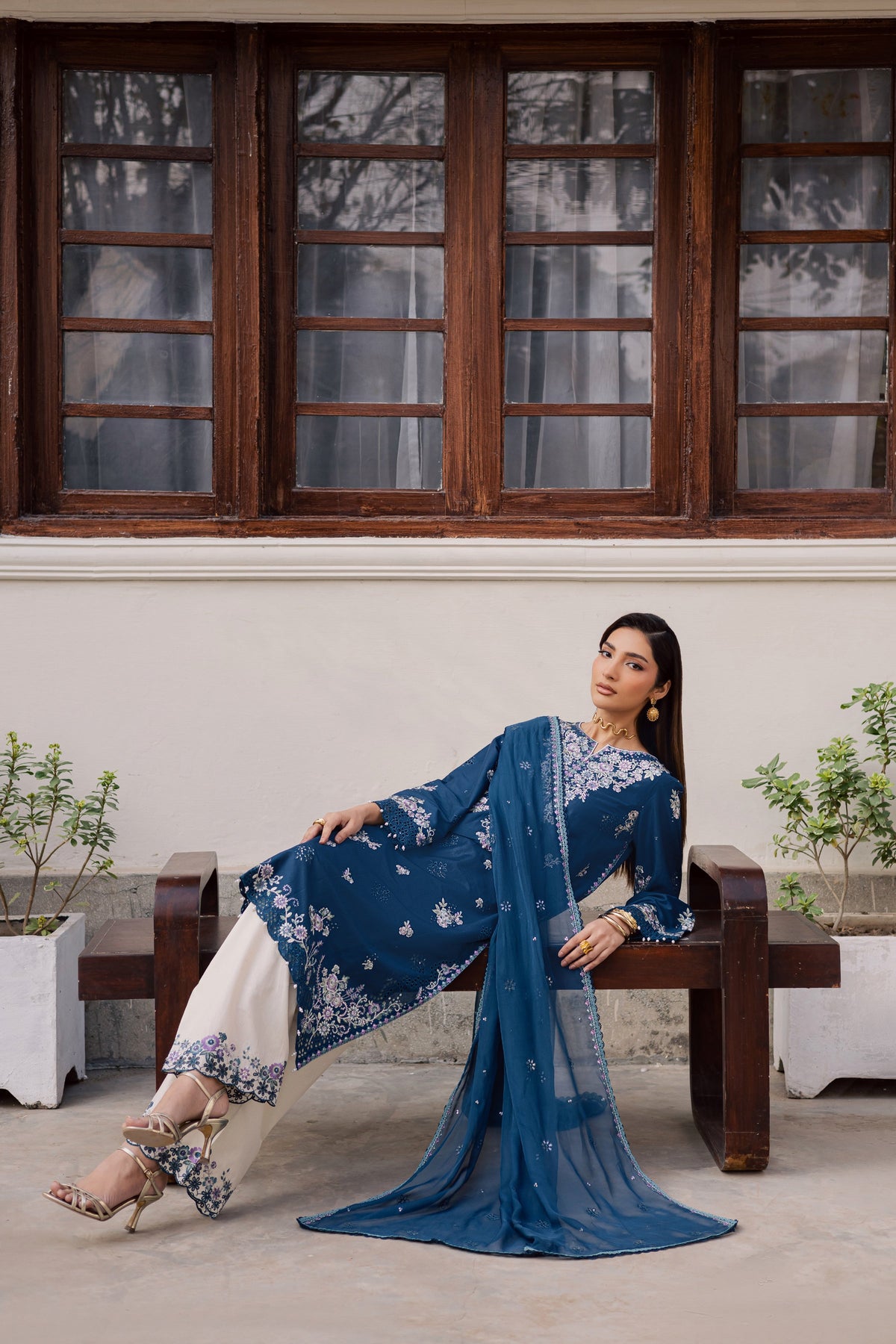 Batik | Feyre Luxury Lawn Eid Edit 26' | Azraaq 3Pc-3