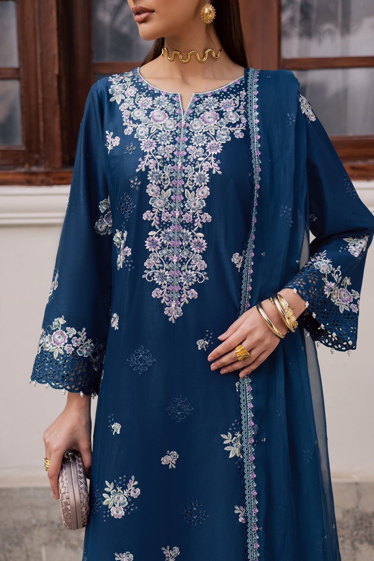 Batik | Feyre Luxury Lawn Eid Edit 26' | Azraaq 3Pc-8