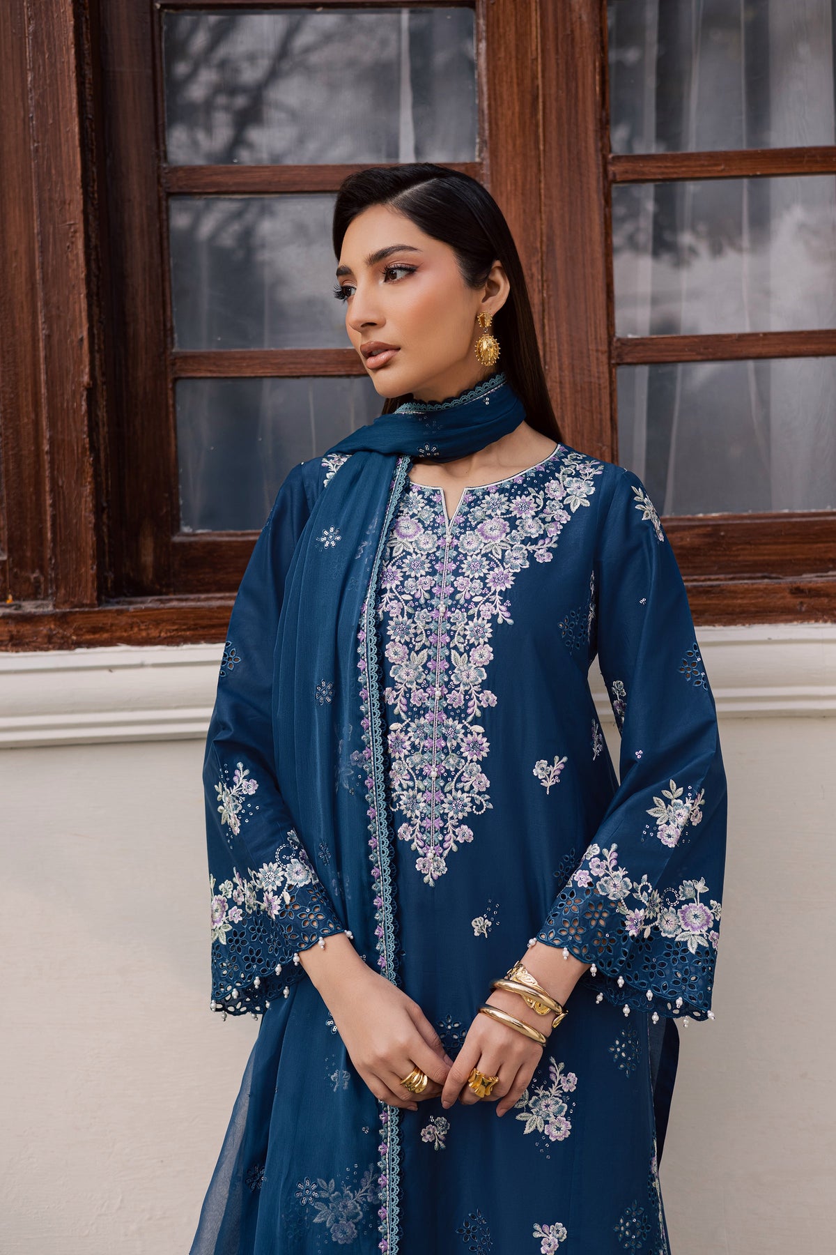 Batik | Feyre Luxury Lawn Eid Edit 26' | Azraaq 3Pc-5