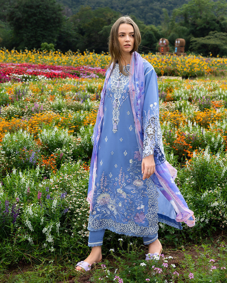 Mushq | Hemline the Secret Garden | Azure Bloom