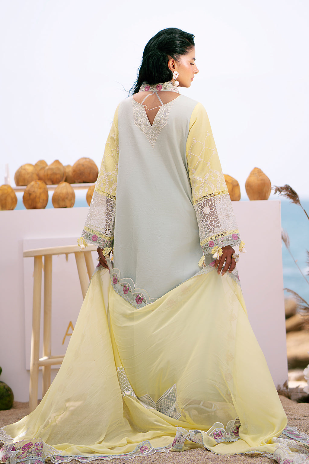 AJR Couture | Dastan Luxury Lawn 25 | Azure -  AJR Couture Ladies Clothes - Original Designer Dress - House of Maryam