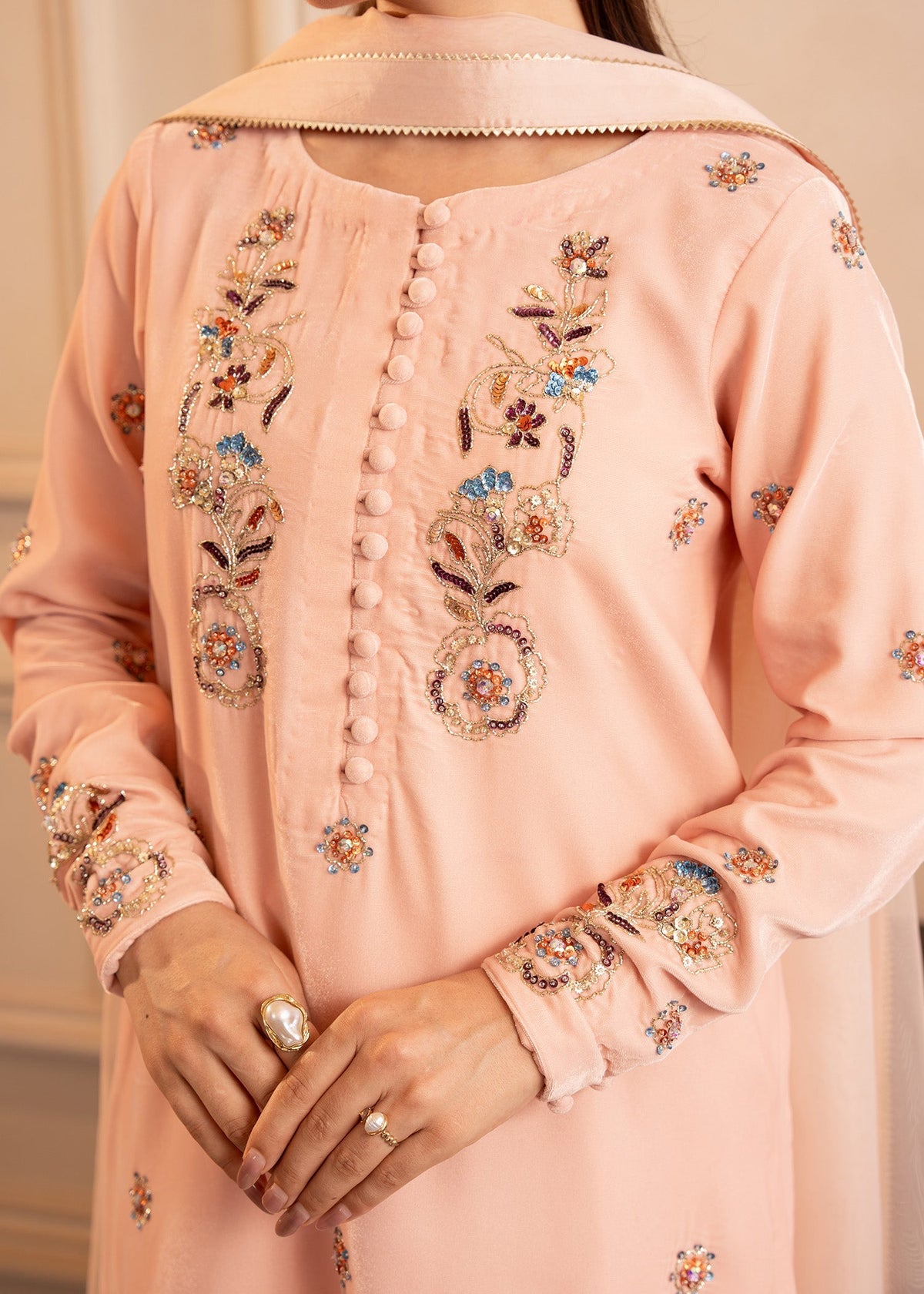 Fozia Khalid | The Velvet Rise 25 | BLOOM -  Fozia Khalid Ladies Clothes - Original Designer Dress - House of Maryam