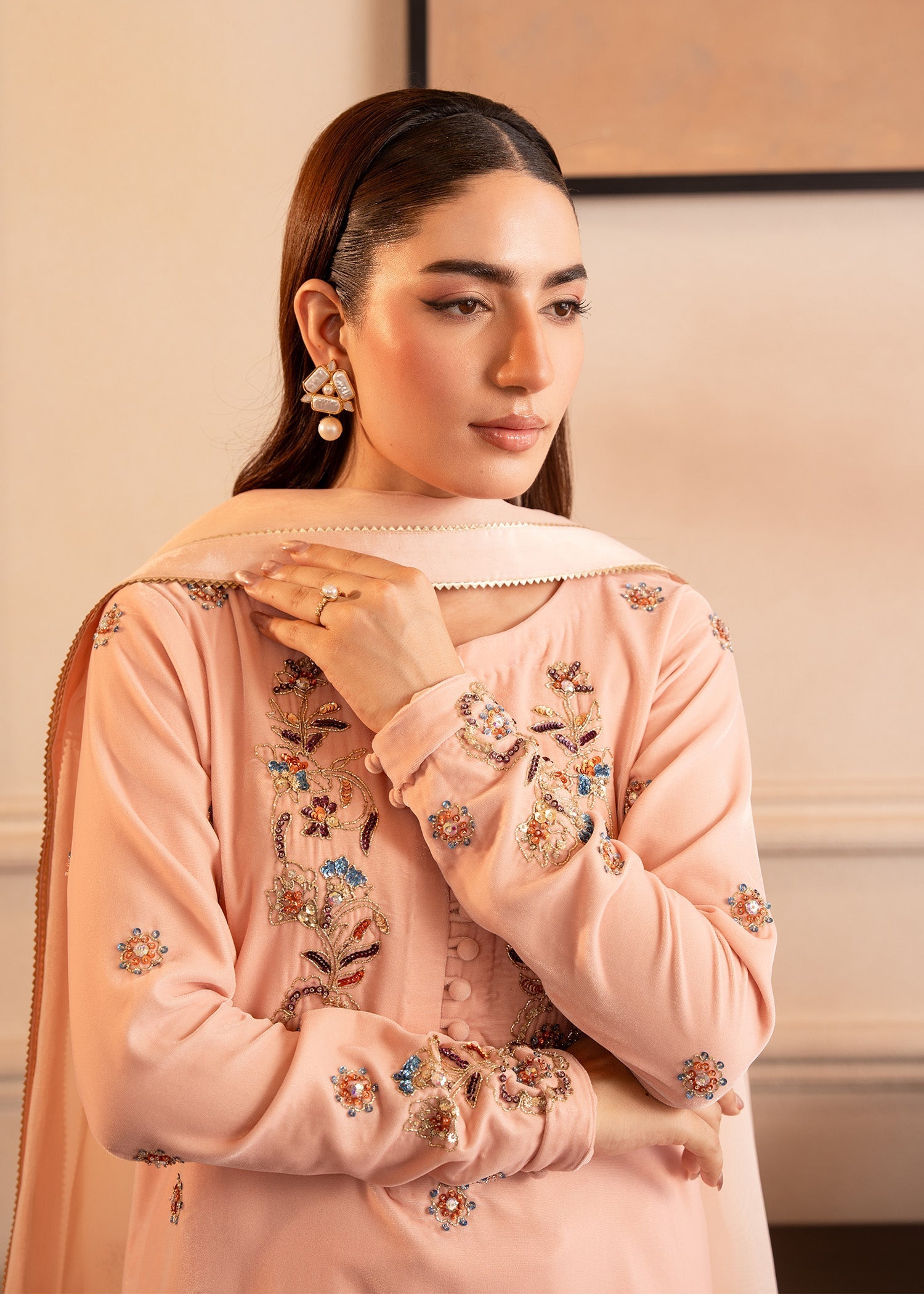 Fozia Khalid | The Velvet Rise 25 | BLOOM -  Fozia Khalid Ladies Clothes - Original Designer Dress - House of Maryam