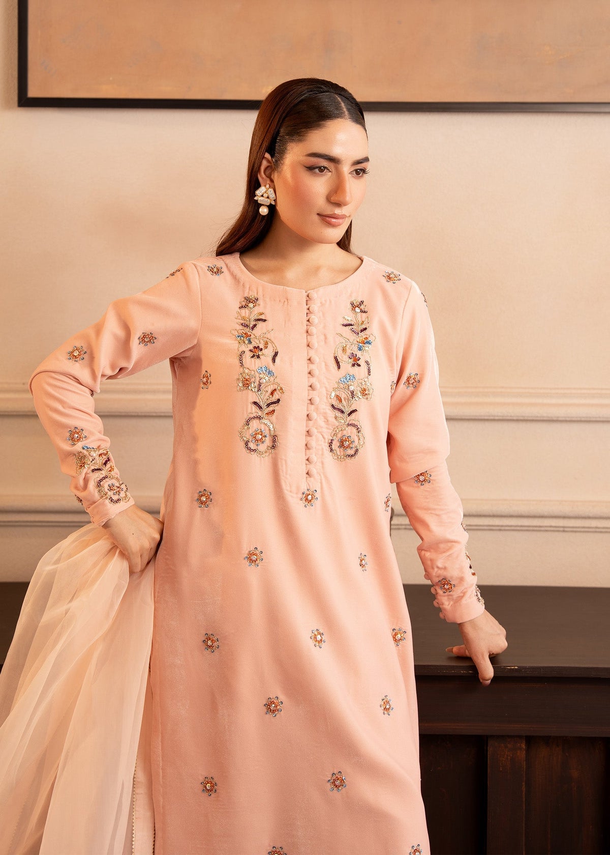 Fozia Khalid | The Velvet Rise 25 | BLOOM -  Fozia Khalid Ladies Clothes - Original Designer Dress - House of Maryam