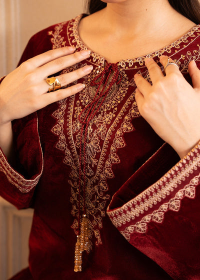Fozia Khalid | The Velvet Rise 25 | CRIMSON GRACE -  Fozia Khalid Ladies Clothes - Original Designer Dress - House of Maryam