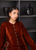 Fozia Khalid | The Velvet Rise 25 | MOCHA LUXE -  Fozia Khalid Ladies Clothes - Original Designer Dress - House of Maryam