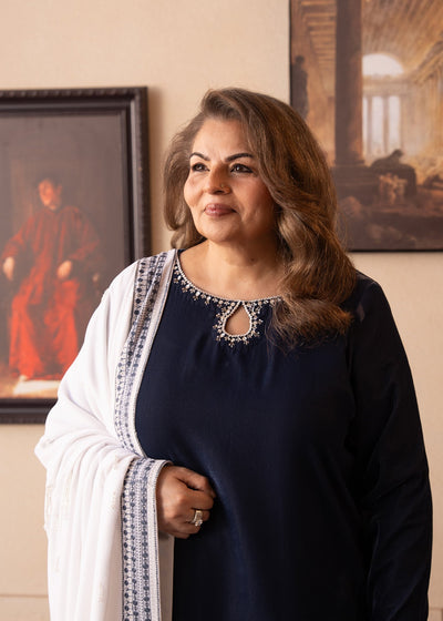 Fozia Khalid | The Velvet Rise 25 | STEAL MIST -  Fozia Khalid Ladies Clothes - Original Designer Dress - House of Maryam