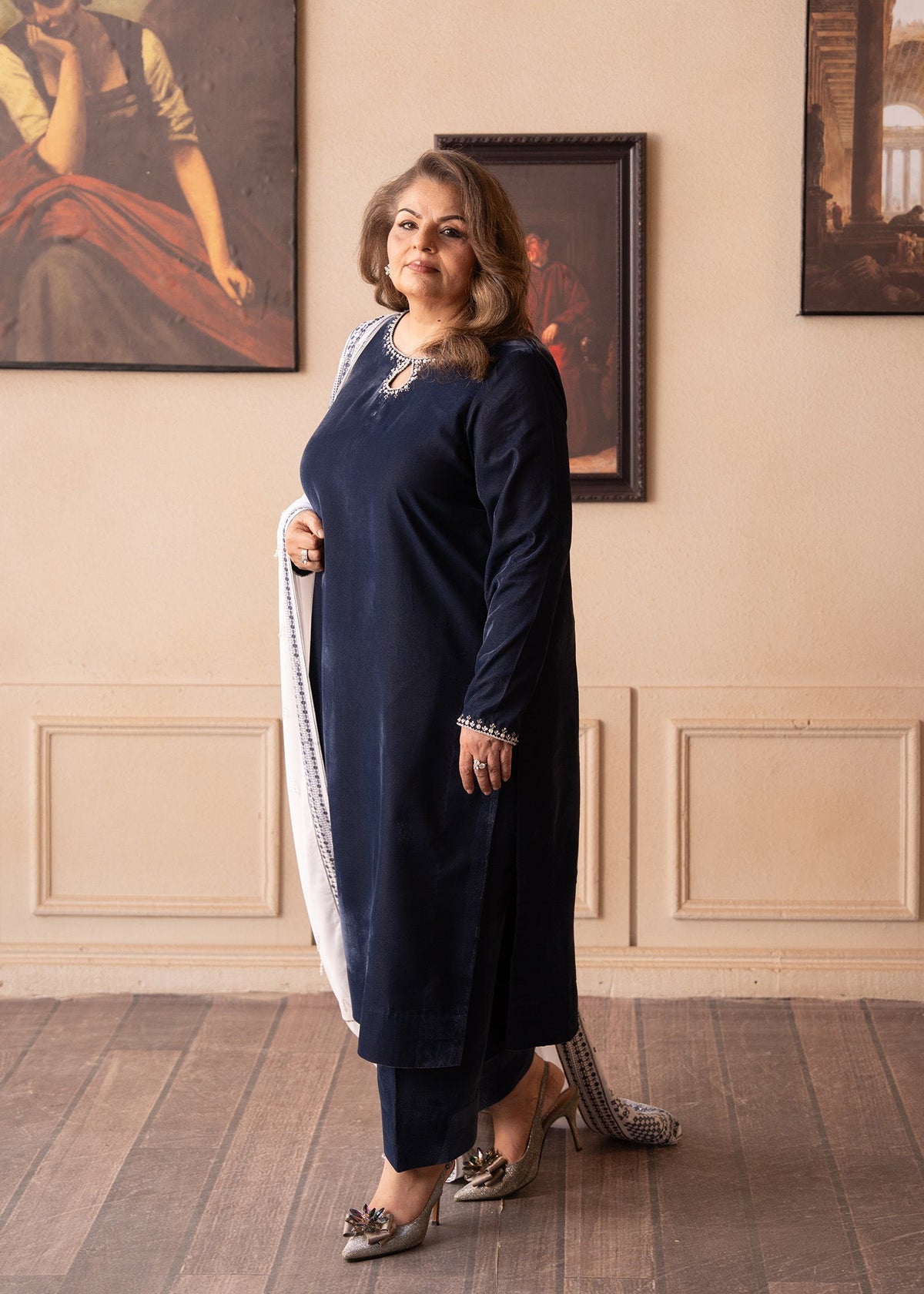 Fozia Khalid | The Velvet Rise 25 | STEAL MIST -  Fozia Khalid Ladies Clothes - Original Designer Dress - House of Maryam