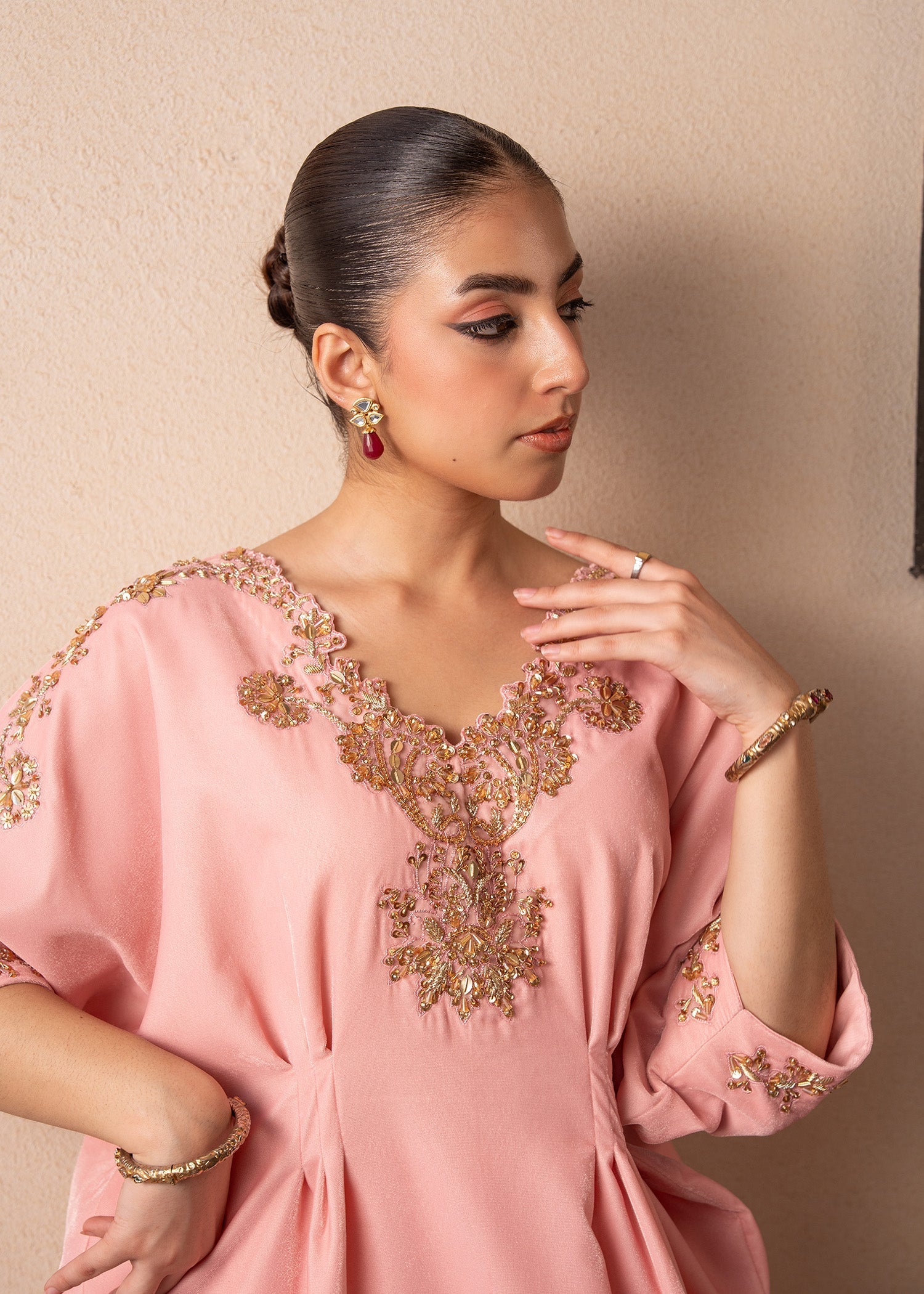 Fozia Khalid | The Velvet Rise 25 | BLUSH AURA -  Fozia Khalid Ladies Clothes - Original Designer Dress - House of Maryam