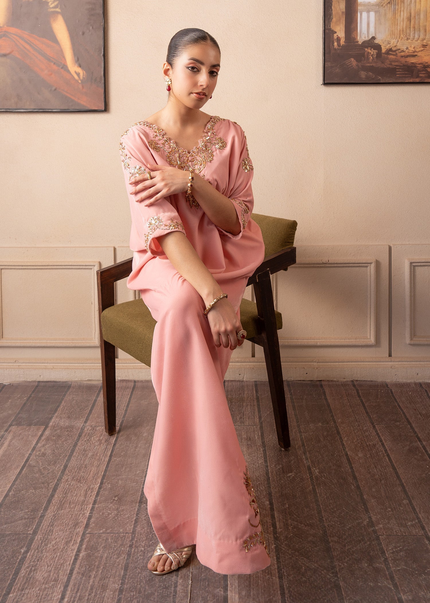 Fozia Khalid | The Velvet Rise 25 | BLUSH AURA -  Fozia Khalid Ladies Clothes - Original Designer Dress - House of Maryam